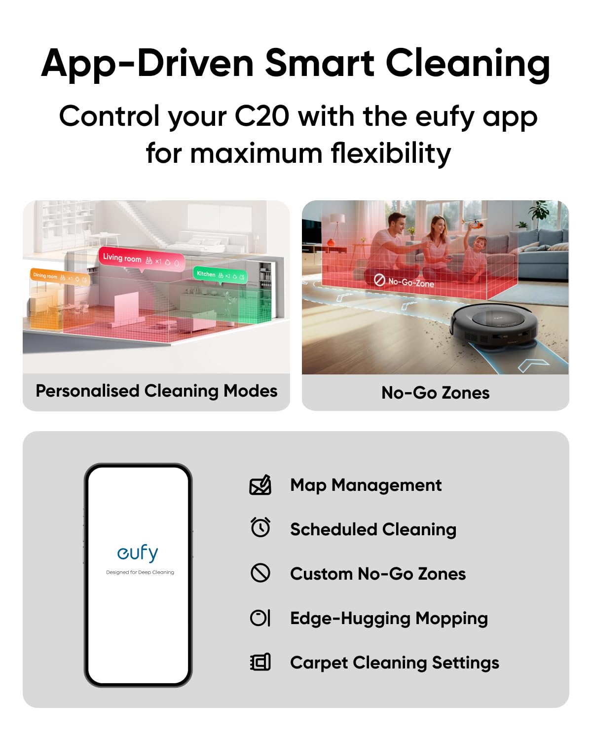 eufy Omni C20 Robot Vacuum & Mop with Auto Washing, Drying & Self-Emptying Station - 7,000 Pa Suction
